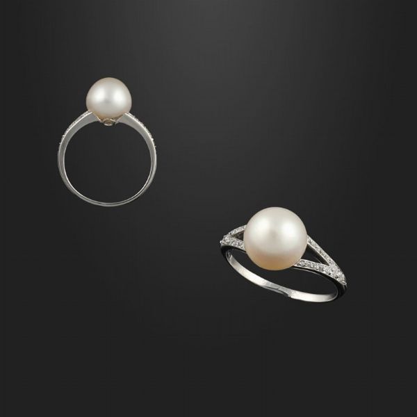 ANELLO, PERLA NATURALE  - Asta Gioielli Importanti - Associazione Nazionale - Case d'Asta italiane