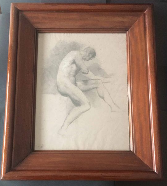 Autore neoclassico, inizi XIX secolo studio di nudo  - Asta Oltre 300 lotti ad offerta libera - Associazione Nazionale - Case d'Asta italiane