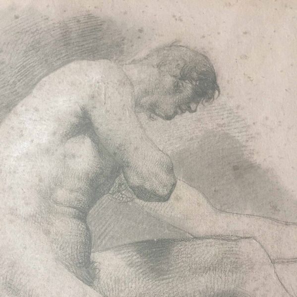 Autore neoclassico, inizi XIX secolo studio di nudo  - Asta Oltre 300 lotti ad offerta libera - Associazione Nazionale - Case d'Asta italiane