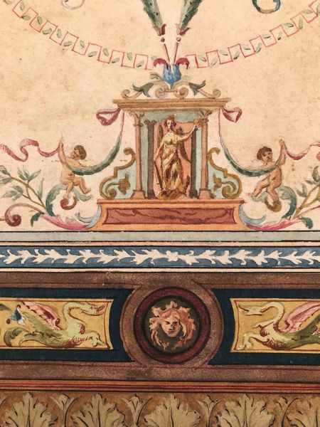 Carlo Codebue (XIX-XX secolo) Progetto per soffitto  - Asta Oltre 300 lotti ad offerta libera - Associazione Nazionale - Case d'Asta italiane