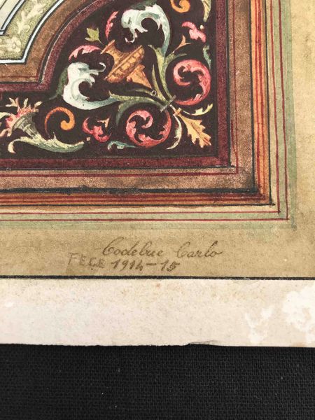 Carlo Codebue (XIX-XX secolo) Progetto per soffitto  - Asta Oltre 300 lotti ad offerta libera - Associazione Nazionale - Case d'Asta italiane
