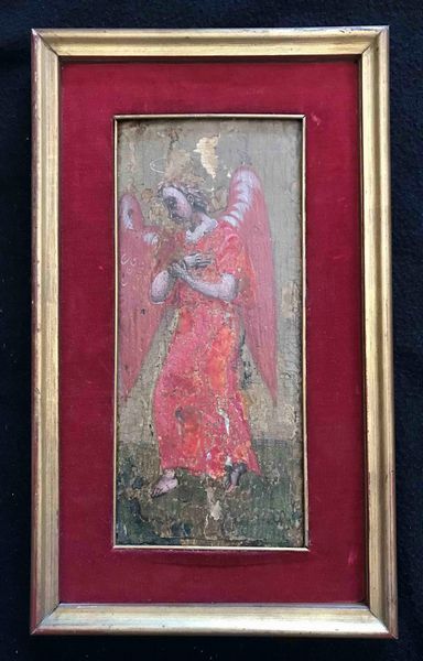 Pittore veneto dalmata XVI-XVII secolo Angelo annunciante  - Asta Oltre 300 lotti ad offerta libera - Associazione Nazionale - Case d'Asta italiane