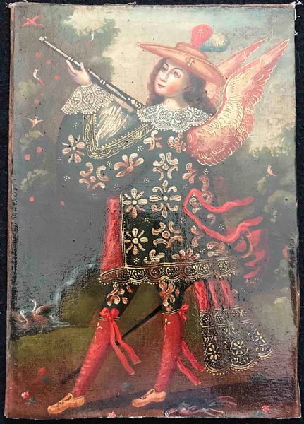 Scuola di Cuzco, XX secolo Asiel timor Dei / Puntando l�arcobus  - Asta Oltre 300 lotti ad offerta libera - Associazione Nazionale - Case d'Asta italiane