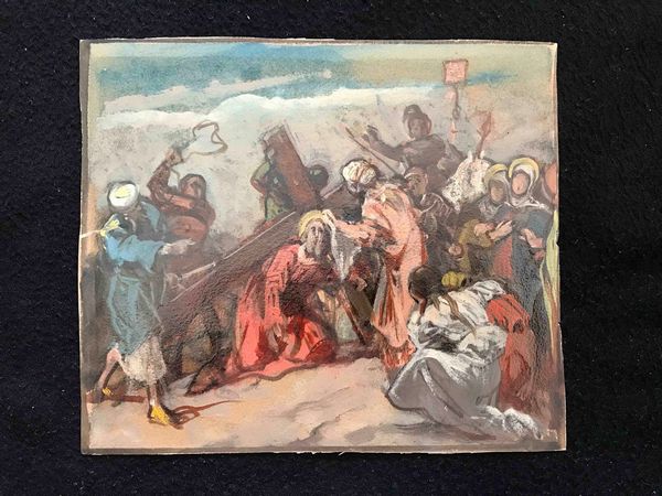 Enrico Gamba (1831-1883) Ges� asciugato dalla Veronica  - Asta Oltre 300 lotti ad offerta libera - Associazione Nazionale - Case d'Asta italiane