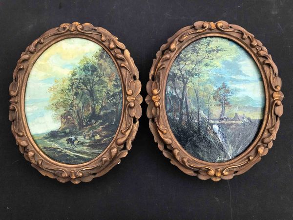 Coppia di dipinti Paesaggo bucolici  - Asta Oltre 300 lotti ad offerta libera - Associazione Nazionale - Case d'Asta italiane