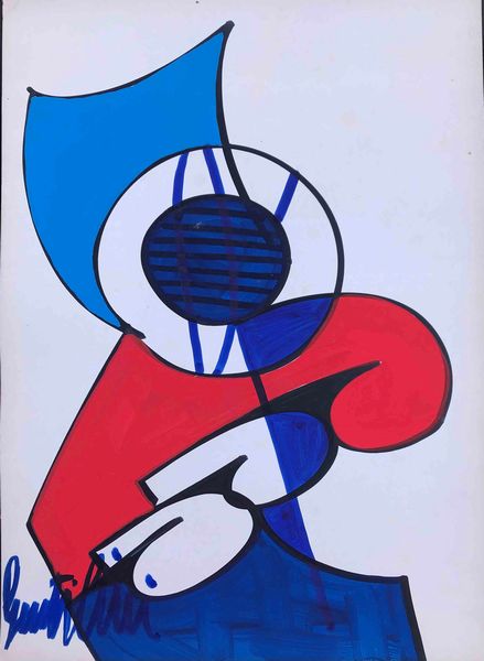 Aldo Gentilini : Composizione astratta  - Asta Oltre 300 lotti ad offerta libera - Associazione Nazionale - Case d'Asta italiane