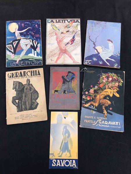 Sironi, Brunelleschi, ecc. Lotto di 7 riviste e opuscoli  - Asta Oltre 300 lotti ad offerta libera - Associazione Nazionale - Case d'Asta italiane