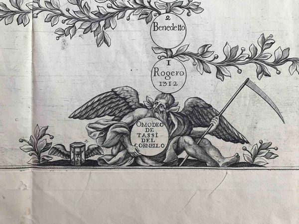Antico albero genealogico della famiglia Tasso del Cornello XVII/XVIII secolo  - Asta Oltre 300 lotti ad offerta libera - Associazione Nazionale - Case d'Asta italiane