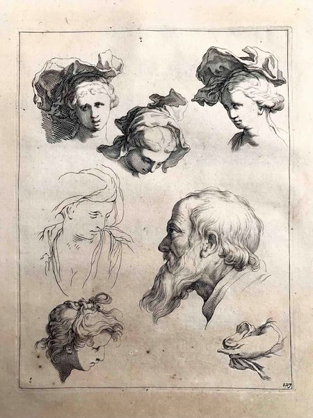 Abraham Bloemaert (?) (1566 -1651) Studi di teste  - Asta Oltre 300 lotti ad offerta libera - Associazione Nazionale - Case d'Asta italiane