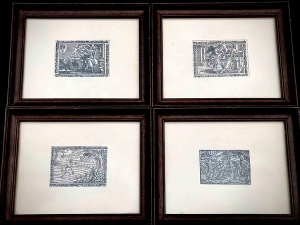 Autore del 600, 4 xilografie in cornice  - Asta Oltre 300 lotti ad offerta libera - Associazione Nazionale - Case d'Asta italiane