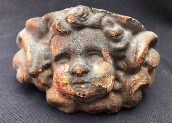 testa di putto. Legno dipinto e dorato. XVI-XVII secolo  - Asta Oltre 300 lotti ad offerta libera - Associazione Nazionale - Case d'Asta italiane