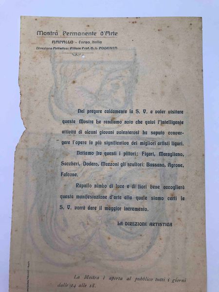 Artista ligure degli anni'20. Cartella di 11 disegni su 7 fogli  - Asta Oltre 300 lotti ad offerta libera - Associazione Nazionale - Case d'Asta italiane