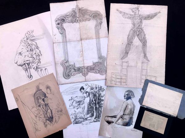 Otto disegni. Epoche e misure diverse  - Asta Oltre 300 lotti ad offerta libera - Associazione Nazionale - Case d'Asta italiane