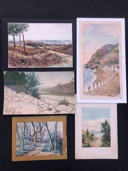 Lotto di 5 opere di cui 3 firmate  - Asta Oltre 300 lotti ad offerta libera - Associazione Nazionale - Case d'Asta italiane