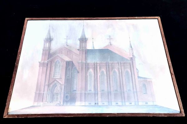 Grande progetto di architettura Chiesa in stile neogotico  - Asta Oltre 300 lotti ad offerta libera - Associazione Nazionale - Case d'Asta italiane