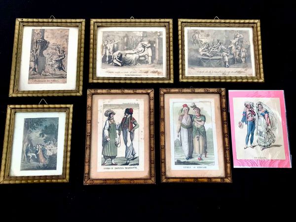 Lotto di sette incisioni del XIX secolo di piccolo formato  - Asta Oltre 300 lotti ad offerta libera - Associazione Nazionale - Case d'Asta italiane