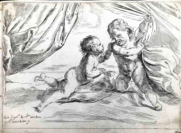 Girolamo Rossi il Vecchio (1632-1664) da Guercino Due Putti  - Asta Oltre 300 lotti ad offerta libera - Associazione Nazionale - Case d'Asta italiane