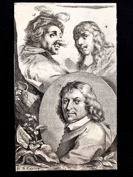 Jacobus Houbraken (1698-1780). Tre incisioni a bulino Ritratti multipli di pittori  - Asta Oltre 300 lotti ad offerta libera - Associazione Nazionale - Case d'Asta italiane