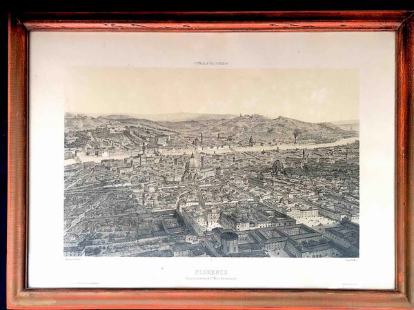 Firenze - Alfred Guesdon (1808-1878) Florence vue prise au dessus de S.ta Maria dell�Annuziata Da L�Italie a vol d�oiseau, Parigi 1848  - Asta Oltre 300 lotti ad offerta libera - Associazione Nazionale - Case d'Asta italiane