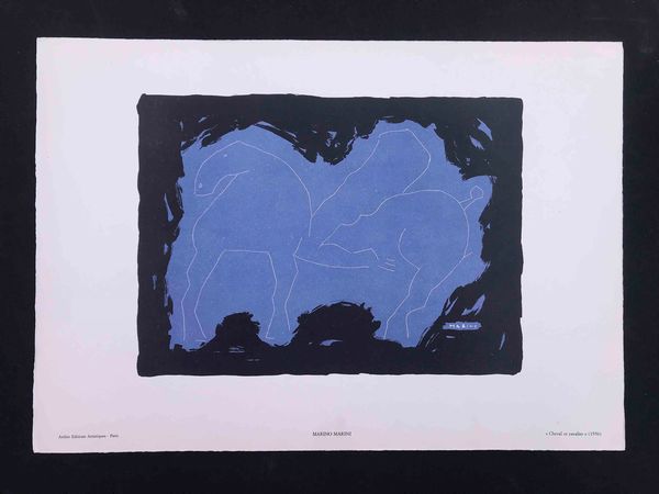 Marino Marini : Due stampe d�autore Cavallo e giocoliere su fondo rosso e Cavallo e cavaliere su fondo azzurro  - Asta Oltre 300 lotti ad offerta libera - Associazione Nazionale - Case d'Asta italiane