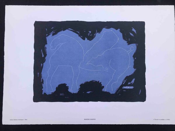 Marino Marini : Due stampe d�autore Cavallo e cavaliere, Cavallo e giocoliere  - Asta Oltre 300 lotti ad offerta libera - Associazione Nazionale - Case d'Asta italiane