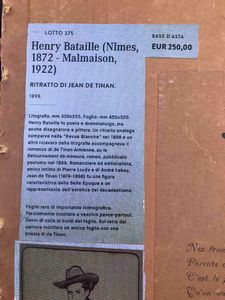 Henry Bataille (1872-1922) Ritratto di Jean de Tinan  - Asta Oltre 300 lotti ad offerta libera - Associazione Nazionale - Case d'Asta italiane