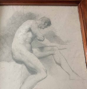 Autore neoclassico, inizi XIX secolo studio di nudo  - Asta Oltre 300 lotti ad offerta libera - Associazione Nazionale - Case d'Asta italiane