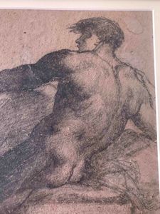 Bella cornice in legno ebanizzato contenente un disegno da Michelangelo  - Asta Oltre 300 lotti ad offerta libera - Associazione Nazionale - Case d'Asta italiane