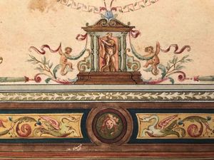 Carlo Codebue (XIX-XX secolo) Progetto per soffitto  - Asta Oltre 300 lotti ad offerta libera - Associazione Nazionale - Case d'Asta italiane
