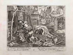 Thomas De Leu (1560-1620). 4 incisioni da Oraculum Anachoreticum.  - Asta Oltre 300 lotti ad offerta libera - Associazione Nazionale - Case d'Asta italiane