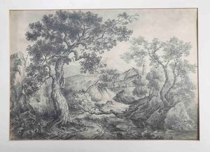 Lotto di tre disegni Nudi di donna, Paesaggio boschivo, Paesaggio con fuga in Egitto  - Asta Oltre 300 lotti ad offerta libera - Associazione Nazionale - Case d'Asta italiane