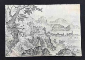 Lotto di tre disegni Nudi di donna, Paesaggio boschivo, Paesaggio con fuga in Egitto  - Asta Oltre 300 lotti ad offerta libera - Associazione Nazionale - Case d'Asta italiane