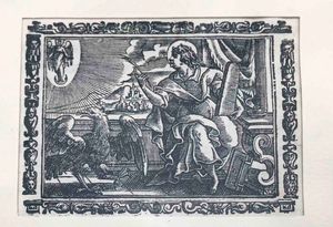 Autore del 600, 4 xilografie in cornice  - Asta Oltre 300 lotti ad offerta libera - Associazione Nazionale - Case d'Asta italiane