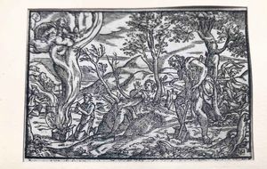 Autore del 600, 4 xilografie in cornice  - Asta Oltre 300 lotti ad offerta libera - Associazione Nazionale - Case d'Asta italiane