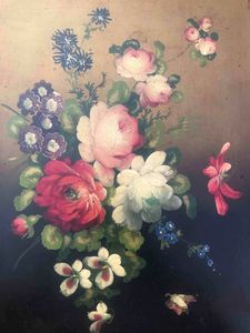 Guantiera in latta dipinta e dorata. XIX secolo  - Asta Oltre 300 lotti ad offerta libera - Associazione Nazionale - Case d'Asta italiane