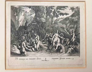 Cartella di 22 antiche incisioni di autori, epoche e misure diverse  - Asta Oltre 300 lotti ad offerta libera - Associazione Nazionale - Case d'Asta italiane