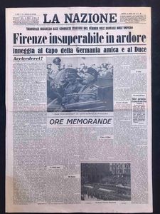 La Nazione front page e retro di 4 numeri con avvenimenti storici  - Asta Oltre 300 lotti ad offerta libera - Associazione Nazionale - Case d'Asta italiane