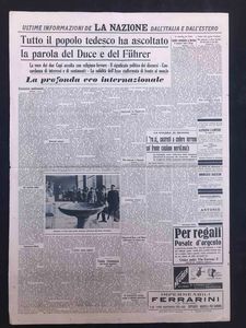 La Nazione front page e retro di 4 numeri con avvenimenti storici  - Asta Oltre 300 lotti ad offerta libera - Associazione Nazionale - Case d'Asta italiane