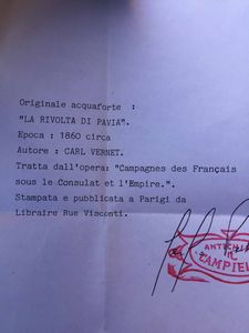 Carl Vernet (1758-1836) La rivolta di Pavia  - Asta Oltre 300 lotti ad offerta libera - Associazione Nazionale - Case d'Asta italiane