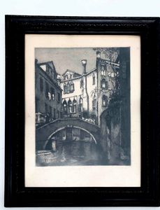 Venezia - Pericle Menin (1880-1940) Calle d�estate  - Asta Oltre 300 lotti ad offerta libera - Associazione Nazionale - Case d'Asta italiane