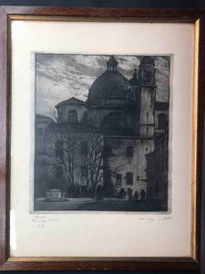 Venezia - Firma indecifrata. 3 acqueforti in cornice. XII E.F  - Asta Oltre 300 lotti ad offerta libera - Associazione Nazionale - Case d'Asta italiane