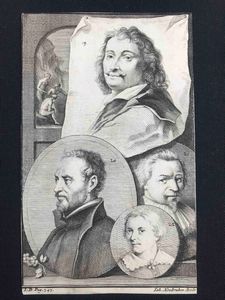 Jacobus Houbraken (1698-1780). Tre incisioni a bulino Ritratti multipli di pittori  - Asta Oltre 300 lotti ad offerta libera - Associazione Nazionale - Case d'Asta italiane