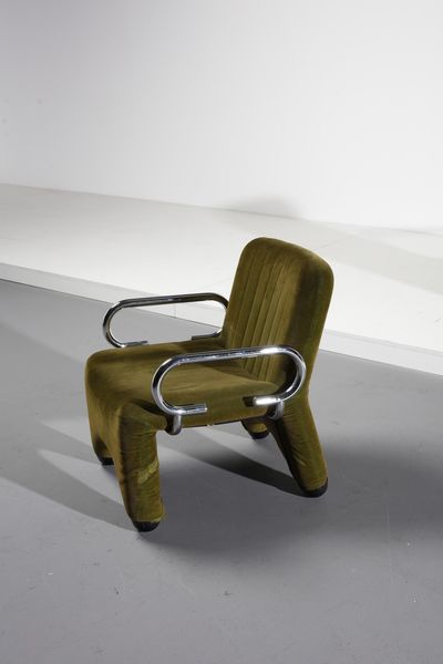 RINALDI GASTONE (1920 - 2006) : nello stile di. Coppia di poltrone  - Asta Asta 378 | DESIGN E ARTI DECORATIVE DEL NOVECENTO - DESIGN Online - Associazione Nazionale - Case d'Asta italiane