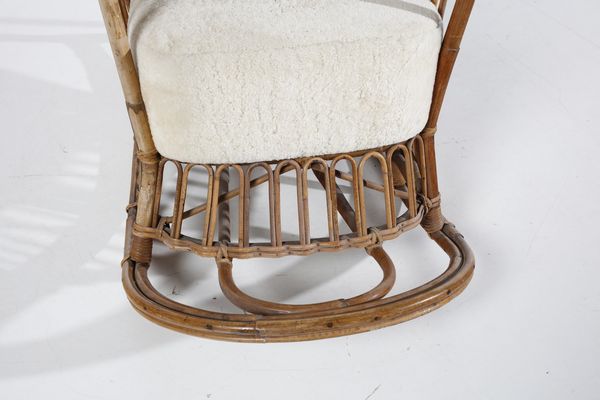 CARMINATI LIO : attribuito. Poltrona a dondolo per Casa & Giardino  - Asta Asta 378 | DESIGN E ARTI DECORATIVE DEL NOVECENTO - DESIGN Online - Associazione Nazionale - Case d'Asta italiane