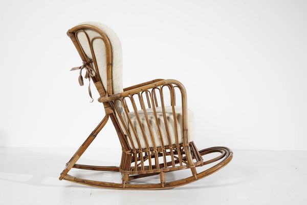 CARMINATI LIO : attribuito. Poltrona a dondolo per Casa & Giardino  - Asta Asta 378 | DESIGN E ARTI DECORATIVE DEL NOVECENTO - DESIGN Online - Associazione Nazionale - Case d'Asta italiane