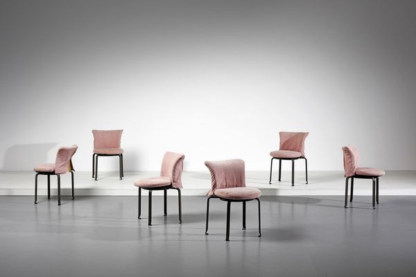 TAKAHAMA KAZUHIDE (n. 1930) : Sei sedie Miabi per B&B  - Asta Asta 378 | DESIGN E ARTI DECORATIVE DEL NOVECENTO - DESIGN Online - Associazione Nazionale - Case d'Asta italiane