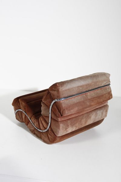 CECCHI MARZIO (1940 - 1990) : attribuito. Poltrona con poggiapiedi  - Asta Asta 378 | DESIGN E ARTI DECORATIVE DEL NOVECENTO - DESIGN Online - Associazione Nazionale - Case d'Asta italiane