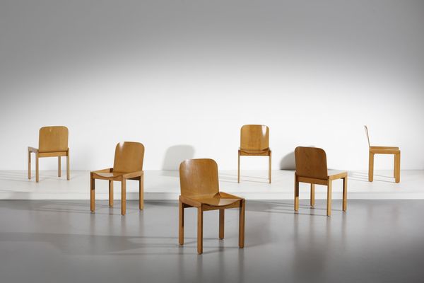 SCARPA AFRA (1937 -2011) & TOBIA (n. 1935) : nello stile di. Sei sedie  - Asta Asta 378 | DESIGN E ARTI DECORATIVE DEL NOVECENTO - DESIGN Online - Associazione Nazionale - Case d'Asta italiane