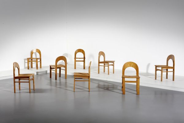CARACENI ADALBERTO : Otto sedie Arcadia per Tagliabue di Cascina Armata (Co)  - Asta Asta 378 | DESIGN E ARTI DECORATIVE DEL NOVECENTO - DESIGN Online - Associazione Nazionale - Case d'Asta italiane