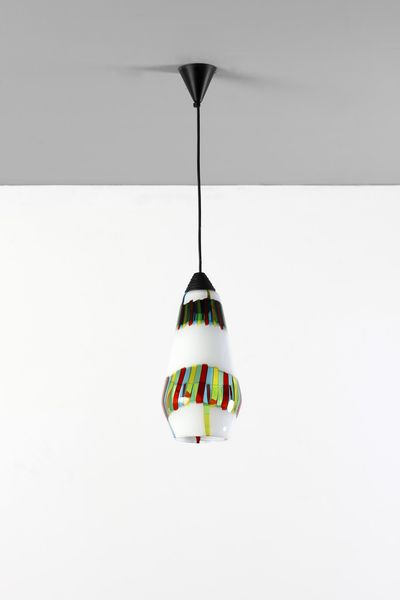 FUGA ANZOLO : Lampada a sospensione Bandiere per AVEM  - Asta Asta 378 | DESIGN E ARTI DECORATIVE DEL NOVECENTO - DESIGN Online - Associazione Nazionale - Case d'Asta italiane